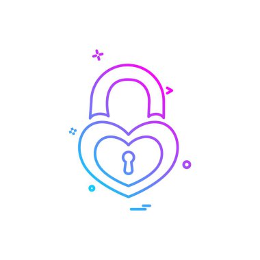 Sevgililer günü simgesi tasarım, renkli vektör çizim