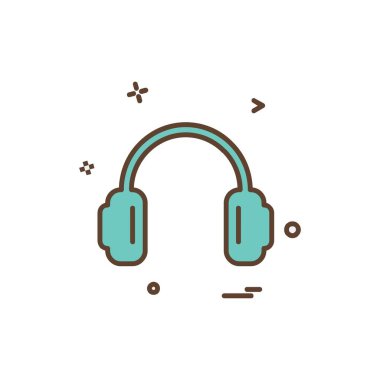 Kulaklık simge tasarlamak vektör