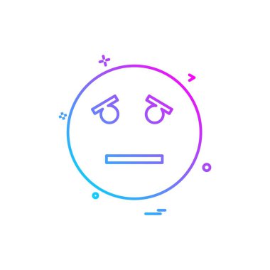 Emoji simgesi tasarım, renkli vektör çizim