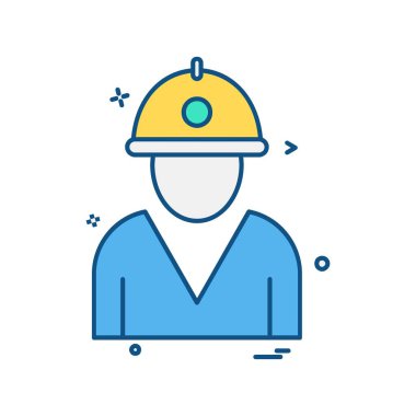 Çalışma araçlar simgesi tasarım, renkli vektör çizim 