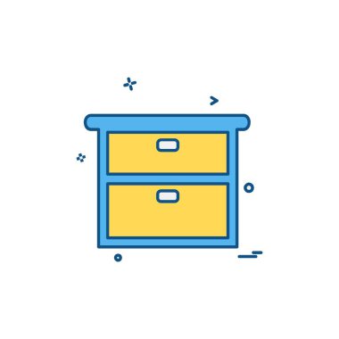 Mobilya simgesi tasarım, renkli vektör çizim