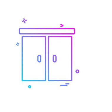 Mobilya simgesi tasarım, renkli vektör çizim