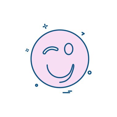 Emoji simgesi tasarım, renkli vektör çizim