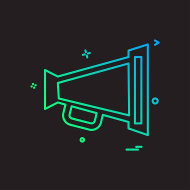 Hoparlör simgesi tasarım, renkli vektör çizim 