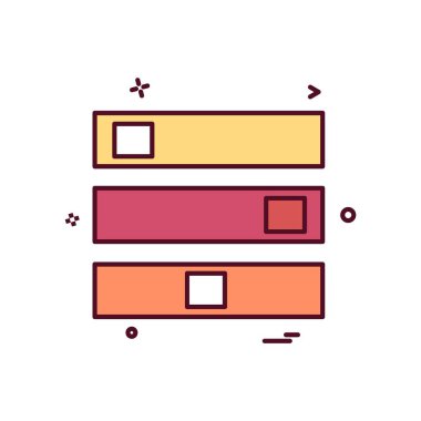 Menü simgesi tasarım, renkli vektör çizim