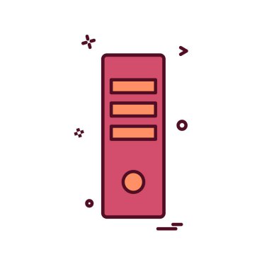 CPU simgesi tasarım, renkli vektör çizim