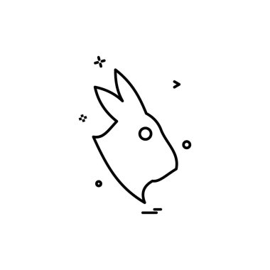tavşan düz simge vektör çizim 