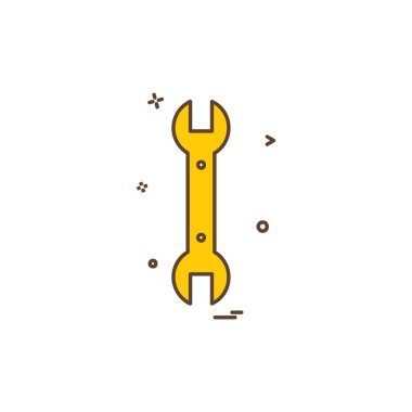 İngiliz anahtarı simgesi tasarım, renkli vektör çizim