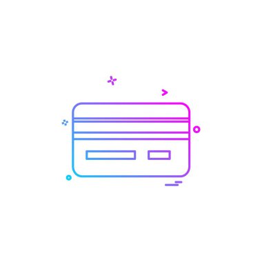 Kredi kartı simgesi tasarım, renkli vektör çizim