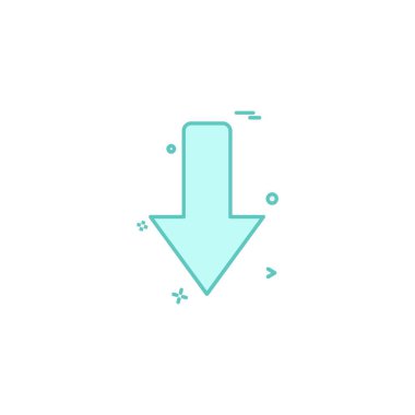 Aşağı ok simgesi tasarım vektörü