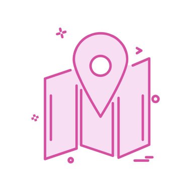 Gezinti simgesi tasarım, renkli vektör çizim