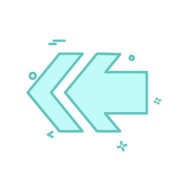 Sol ok simgesi tasarım vektörü