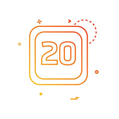 20 tarihi takvim simge tasarlamak vektör