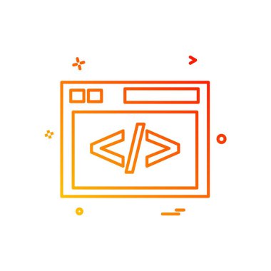 Kod simgesi tasarım vektörü