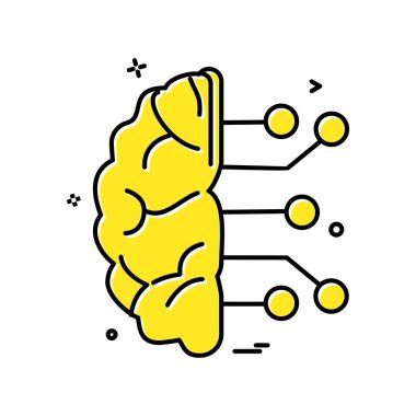 Yapay beyin ikon vektör tasarımı