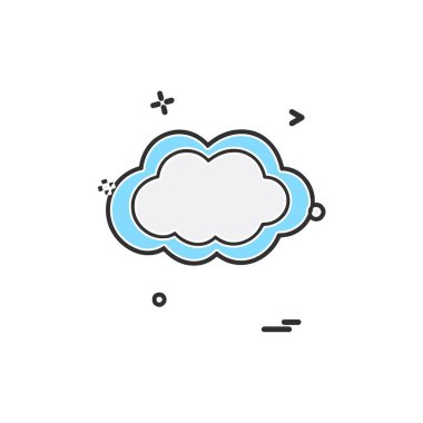 Bulut simgesi tasarım, renkli vektör çizim