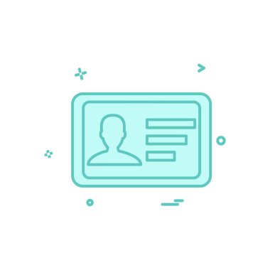 ID kart simgesi vektör illüstrasyonu 