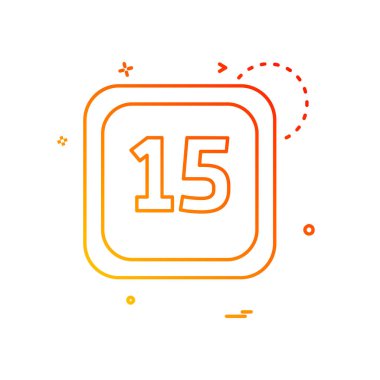 15 tarihi takvim simge tasarlamak vektör