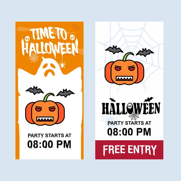 Feliz Halloween Invitación Diseño Con Ilustración Vector Calabaza — Archivo Imágenes Vectoriales