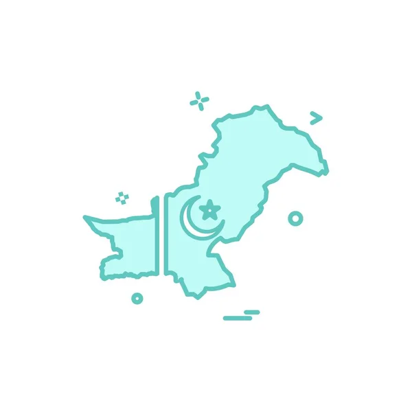 Térkép Pakisztáni Ikon Vektor — Stock Vector
