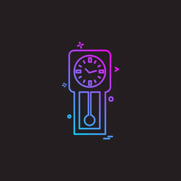 Clock Icon Design Vector — Stock Vector