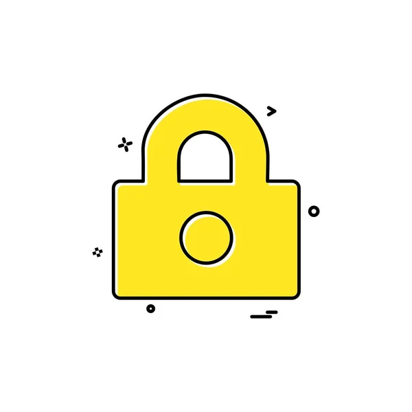 Lock Platte Pictogram Vectorillustratie — Stockvector