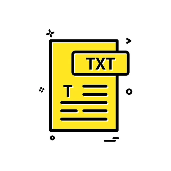 Txt Bestand Formaat Pictogram Vector Design — Stockvector