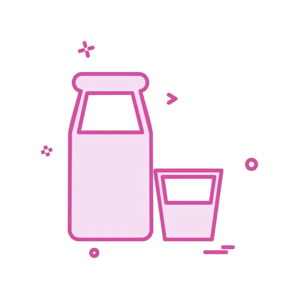 Fles Pictogram Ontwerp Kleurrijke Vectorillustratie — Stockvector