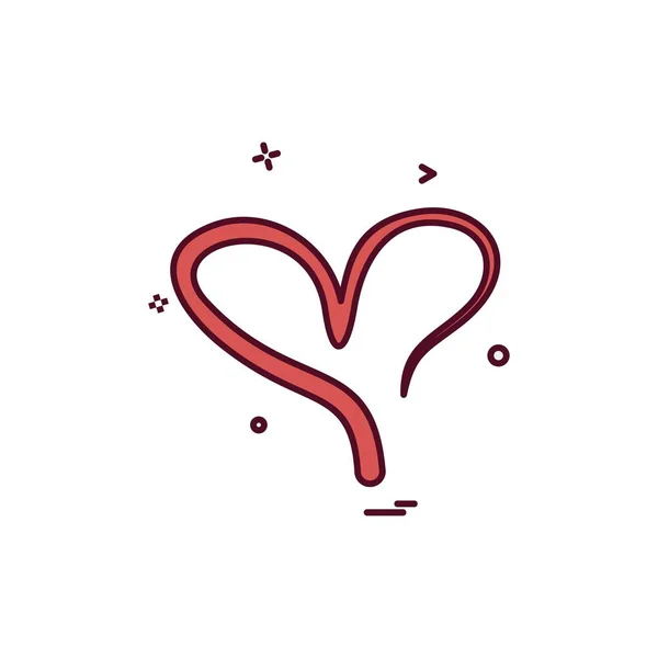 Heart Icon Design Illustrazione Vettoriale San Valentino — Vettoriale Stock