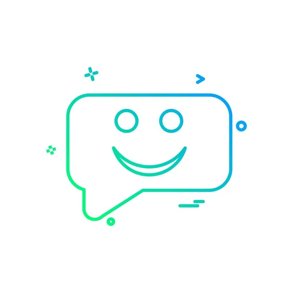 Sms Bate Papo Emoji Ícone Vetor Design —  Vetores de Stock
