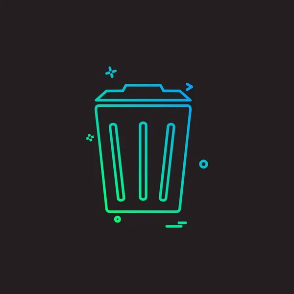 Trash Icon Design Bunte Vektorillustration — Stockvektor