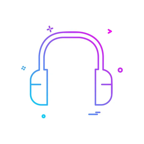 Auriculares Icono Diseño Vector — Vector de stock