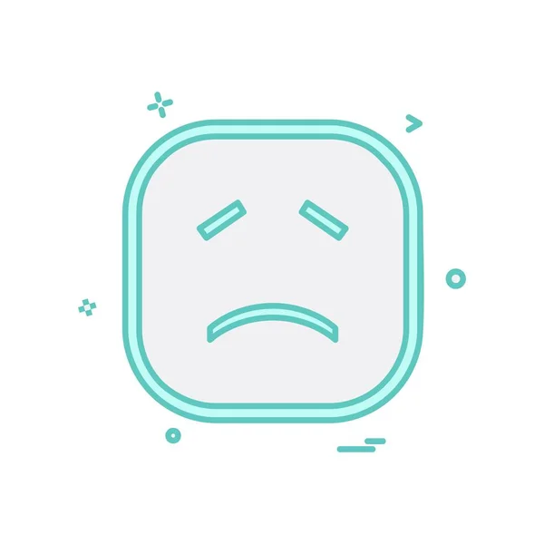 Trauriges Emoji Icon Design Bunte Vektorillustration — Stockvektor