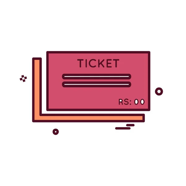 Ticketsymbol Design Bunte Vektorillustration — Stockvektor