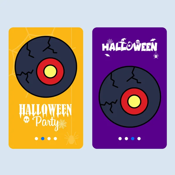 Happy Halloween Uitnodiging Ontwerp Met Oog Bal Vectorillustratie — Stockvector