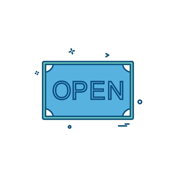 Kaart Shop Openen Pictogram Vector Design — Stockvector