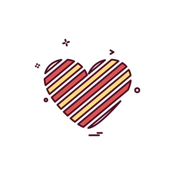 Herz Icon Design Vektorillustration Für Den Valentinstag — Stockvektor