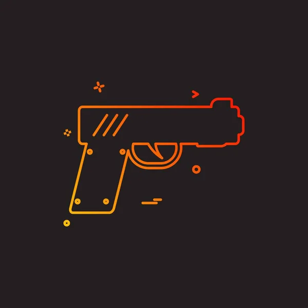 Pistola Pistola Policía Icono Arma Diseño Vectorial — Vector de stock