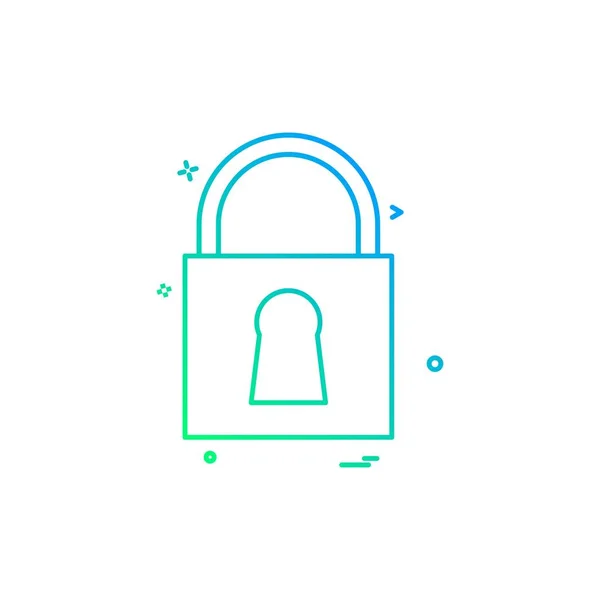 Lock Flat Icon Vector Illustration — Stock Vector