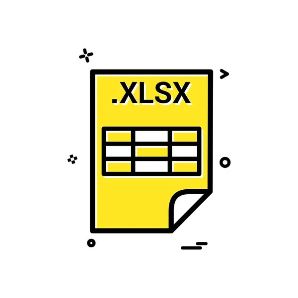 Xlsxアプリケーションのダウンロードファイル形式アイコンベクトルデザイン — ストックベクタ