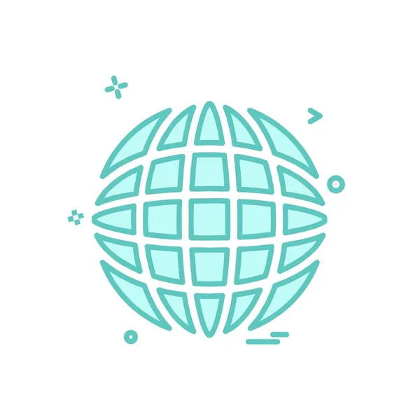 Globe Icon Design Vector Illustration — Stock Vector