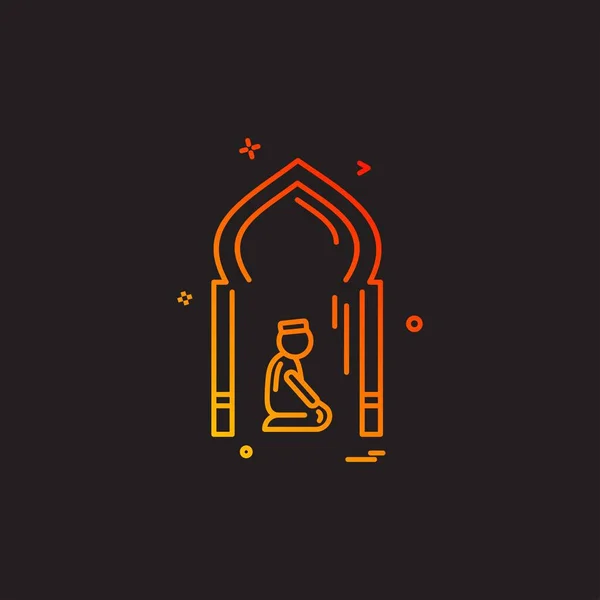 Mosquée Icône Design Vecteur — Image vectorielle