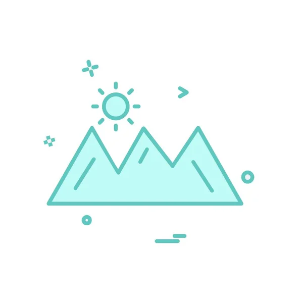 Mountians Icon Design Vector — Stock Vector