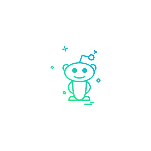 Reddit Icon Design Vector — Stock Vector