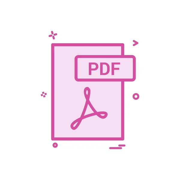 Pdf Fil Format Ikonen Vektor Design — Stock vektor