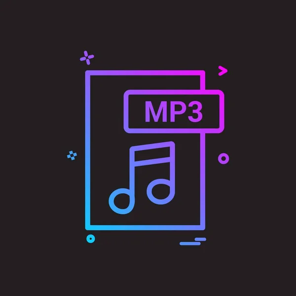 Mp3 Bestandsformaat Pictogram Vector Ontwerp — Stockvector