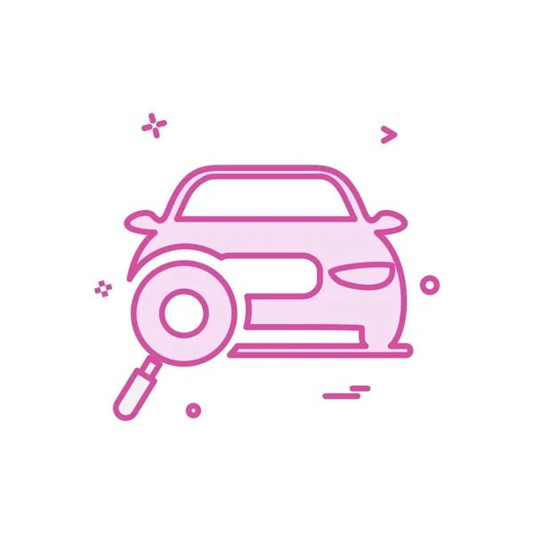 Auto Taller Búsqueda Coche Icono Vector Diseño — Vector de stock