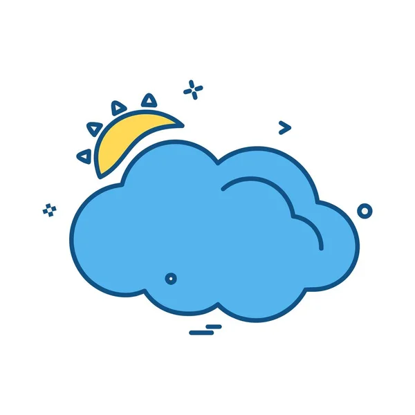 Desenho Ícone Nuvem Ilustração Vetorial Colorida — Vetor de Stock