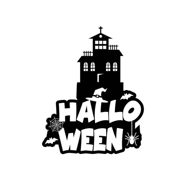 Halloween Typography Design White Background Vector Illustration — Stock Vector