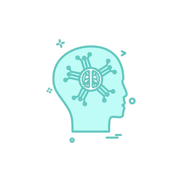 Artificial Brain Intelligence Robo Icon Vector Design — Stock Vector